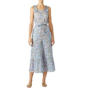 M.i.h Jeans Treelove Floral Shoulder-Tie Sleeveless Jumpsuit - Sz Large